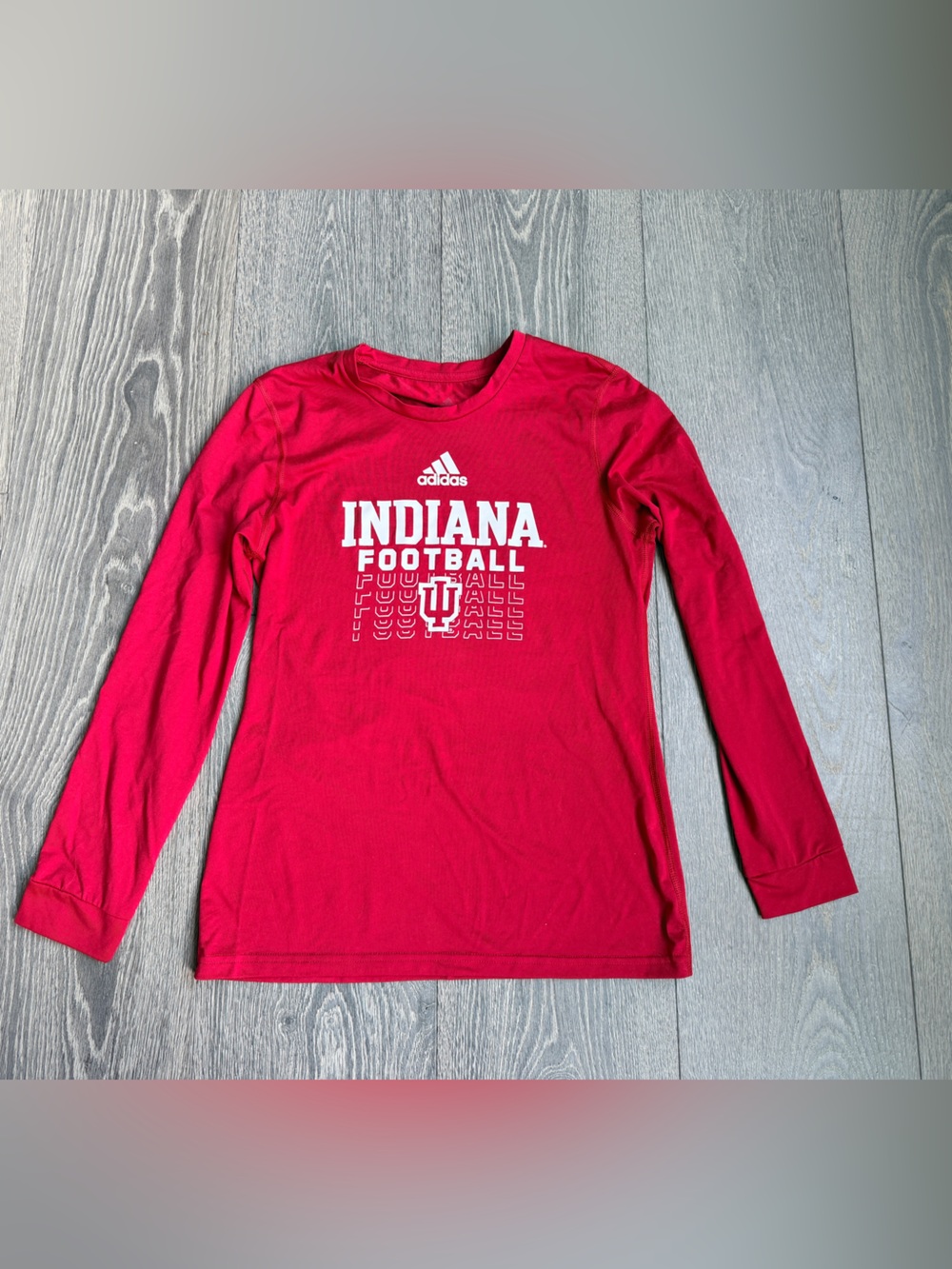 Adidas Creator Tee IU Indiana Football Long Sleeve Shirt in Red Size Small
